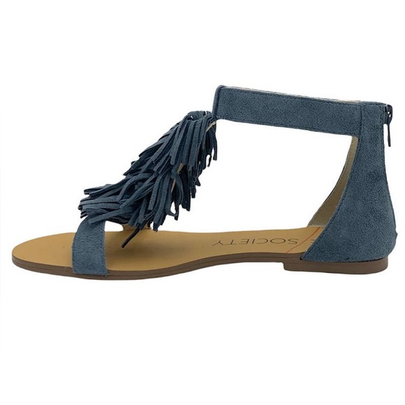 Sole Society Vista Blue Fringe Sandals - Picture 2 of 6